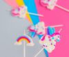 Einhorn Rainbow  Geburtstagskerze, Kerzenset 5 Stk