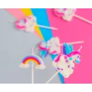 Einhorn Rainbow  Geburtstagskerze, Kerzenset 5 Stk
