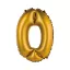 Nummer Gold Matt Gold 0 Mini-Zahl Folienballon 35 cm