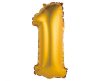 Gold Matt, Gold 1 Mini Nummer Folienballon 35 cm