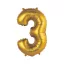 Nummer Gold Matt Goldene Nummer 3 Mini-Folienballon 35 cm
