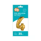 Nummer Gold Matt Goldene Zahl 4 Mini-Folienballon 35 cm