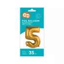 Nummer Gold Matt Goldene 5 Mini Zahl Folienballon 35 cm