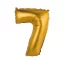 Nummer Gold Matt Goldene 7 Mini-Zahlen-Folienballon 35 cm