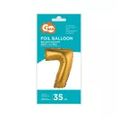 Nummer Gold Matt Goldene 7 Mini-Zahlen-Folienballon 35 cm