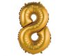 Gold Matt, Gold mini Nummer 8 Folienballon 35 cm