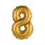 Nummer Gold Matt Gold 8 mini Folienballon 35 cm