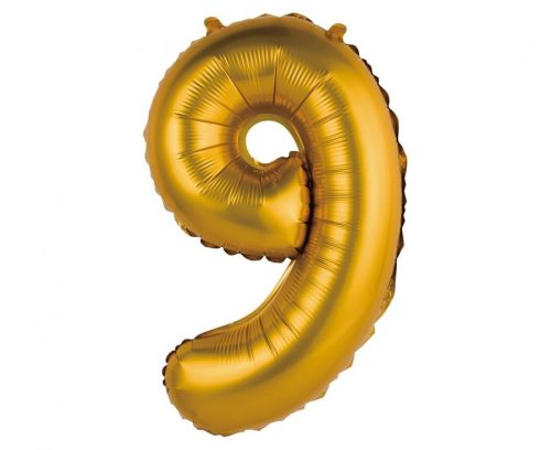 Gold Matt, Gold mini Nummer 9 Folienballon 35 cm