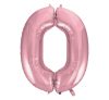 Nummer Light Pink, Rosa Folienballon Zahl 0 - 92 cm