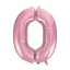 Nummer Light Pink, Rosa Folienballon Zahl 0 - 92 cm