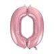 Light Pink, Rosa Nummer 0 Folienballon 92 cm