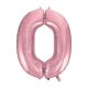 Nummer Light Pink, Rosa Folienballon Zahl 0 - 92 cm