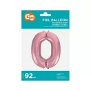 Nummer Light Pink, Rosa Folienballon Zahl 0 - 92 cm