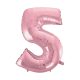 Nummer Light Pink, Rosa Nummer 5 Folienballon 92 cm