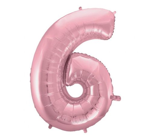 Nummer Hellrosa, 6 Nummer Folienballon 92 cm
