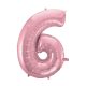 Light Pink, Rosa Nummer 6 Folienballon 92 cm