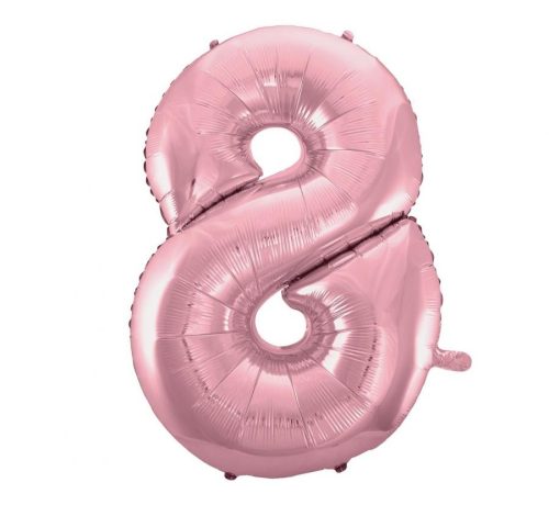 Light Pink, Rosa Nummer 8 Folienballon 92 cm