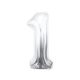 Nummer Silber, Nummer 1 Folienballon 85 cm