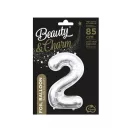 Nummer Silber, Silber Nummer 2 Folienballon 85 cm