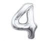 Nummer Silber, Silber Zahl 4 Folienballon 85 cm