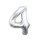 Nummer Silber, Silber Zahl 4 Folienballon 85 cm