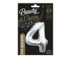 Nummer Silber, Silber Zahl 4 Folienballon 85 cm