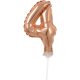 Nummer Rose Gold 4 Nummer Folienballon für Kuchen 13 cm