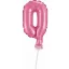 Nummer Pink Rosa Zahl 0 Folienballon für Kuchen 13 cm