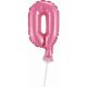 Pink Nummer 0 Pink Nummer Folienballon für Torte 13 cm