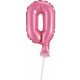 Nummer Pink Rosa Zahl 0 Folienballon für Kuchen 13 cm