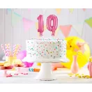 Nummer Pink Rosa Zahl 0 Folienballon für Kuchen 13 cm