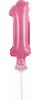 Nummer Pink Rosa 1er Zahl Folienballon für Kuchen 13 cm