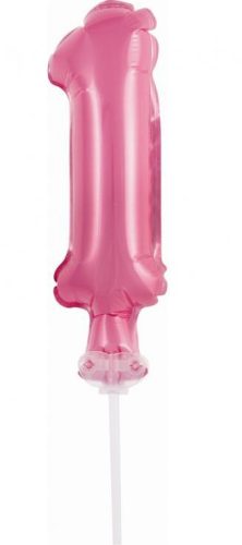 Pink Nummer 1 Pink Nummer Folienballon für Torte 13 cm