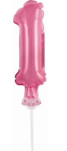 Nummer Pink Rosa 1er Zahl Folienballon für Kuchen 13 cm