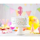 Nummer Pink Rosa Nummer 3 Folienballon für Kuchen 13 cm