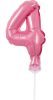 Nummer Pink Rosa Nummer 4 Folienballon für Kuchen 13 cm