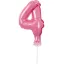 Nummer Pink Rosa Nummer 4 Folienballon für Kuchen 13 cm