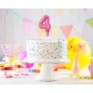 Nummer Pink Rosa Nummer 4 Folienballon für Kuchen 13 cm