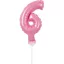 Nummer Pink Rosa Zahl 6 Folienballon für Torte 13 cm