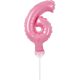 Nummer Pink Rosa Zahl 6 Folienballon für Torte 13 cm