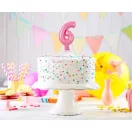 Nummer Pink Rosa Zahl 6 Folienballon für Torte 13 cm