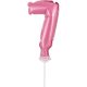Pink Nummer 7 Pink Nummer Folienballon für Torte 13 cm