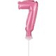 Nummer Pink Rosa Zahl 7 Folienballon für Kuchen 13 cm