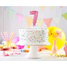 Nummer Pink Rosa Zahl 7 Folienballon für Kuchen 13 cm