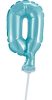 Nummer Light Blue Blauer Zahlen 0 Folienballon für Kuchen 13 cm