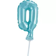   Nummer Light Blue Blauer Zahlen 0 Folienballon für Kuchen 13 cm