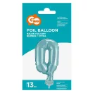 Nummer Light Blue Blauer Zahlen 0 Folienballon für Kuchen 13 cm
