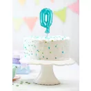 Nummer Light Blue Blauer Zahlen 0 Folienballon für Kuchen 13 cm