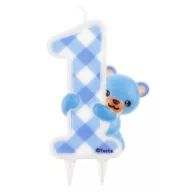 Erster Geburtstag Blue Teddy Geburtstagskerze