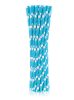 Farbe Blue Polka Dots Blaue Papierstrohhalme 24 Stk